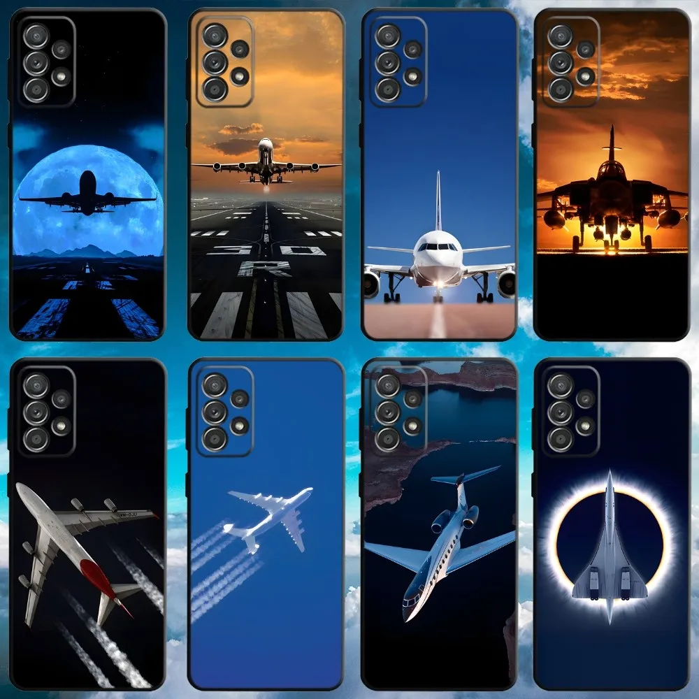 

Aircraft Plane Airplane Phone Case For Samsung S21,S22 Ultra,S20,S30 plus,S22 plus,S23,S30 ultra 5G Soft Black Cover