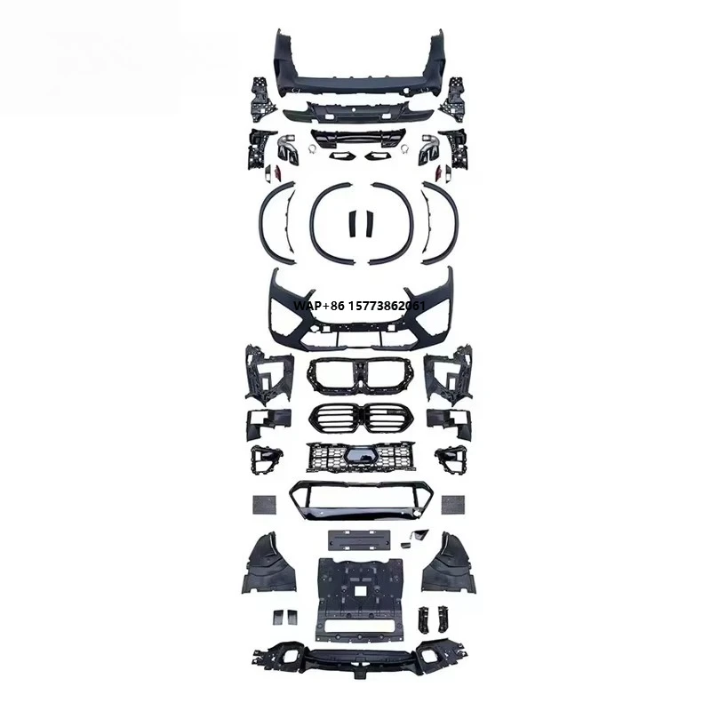 

Комплект обвесов для BMW X5 G05 (2024), модифицированный под X5M: решетка радиатора, задние расширители колесных арок, передний и задний бамперы