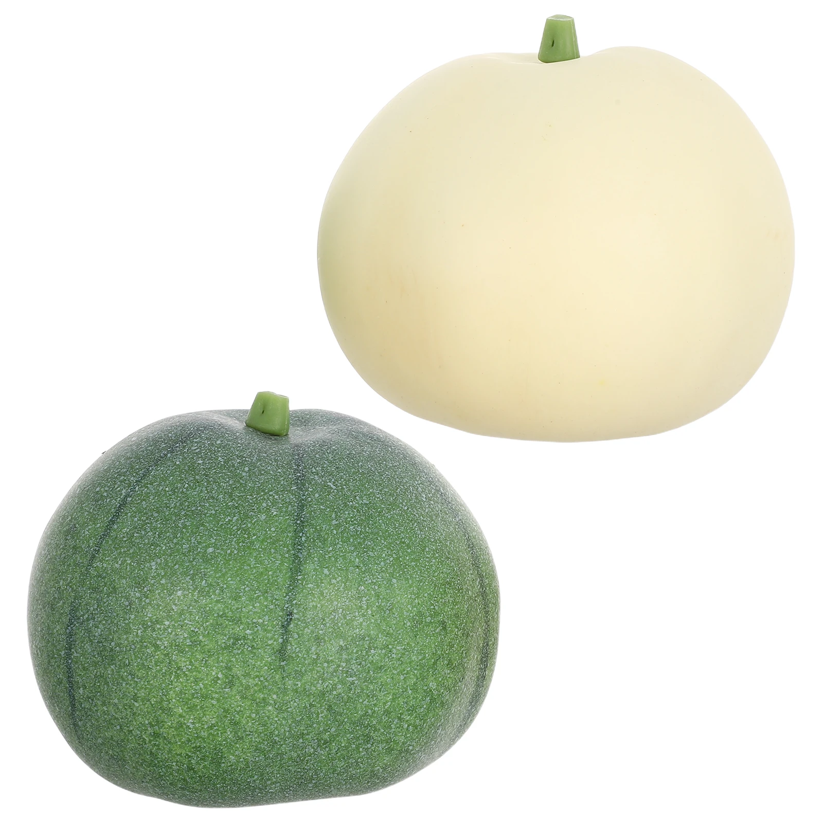 

2Pcs Artificial Melon Decoration Models Realistic Fake Fruit for Photography Props Shop Window Home Table Display