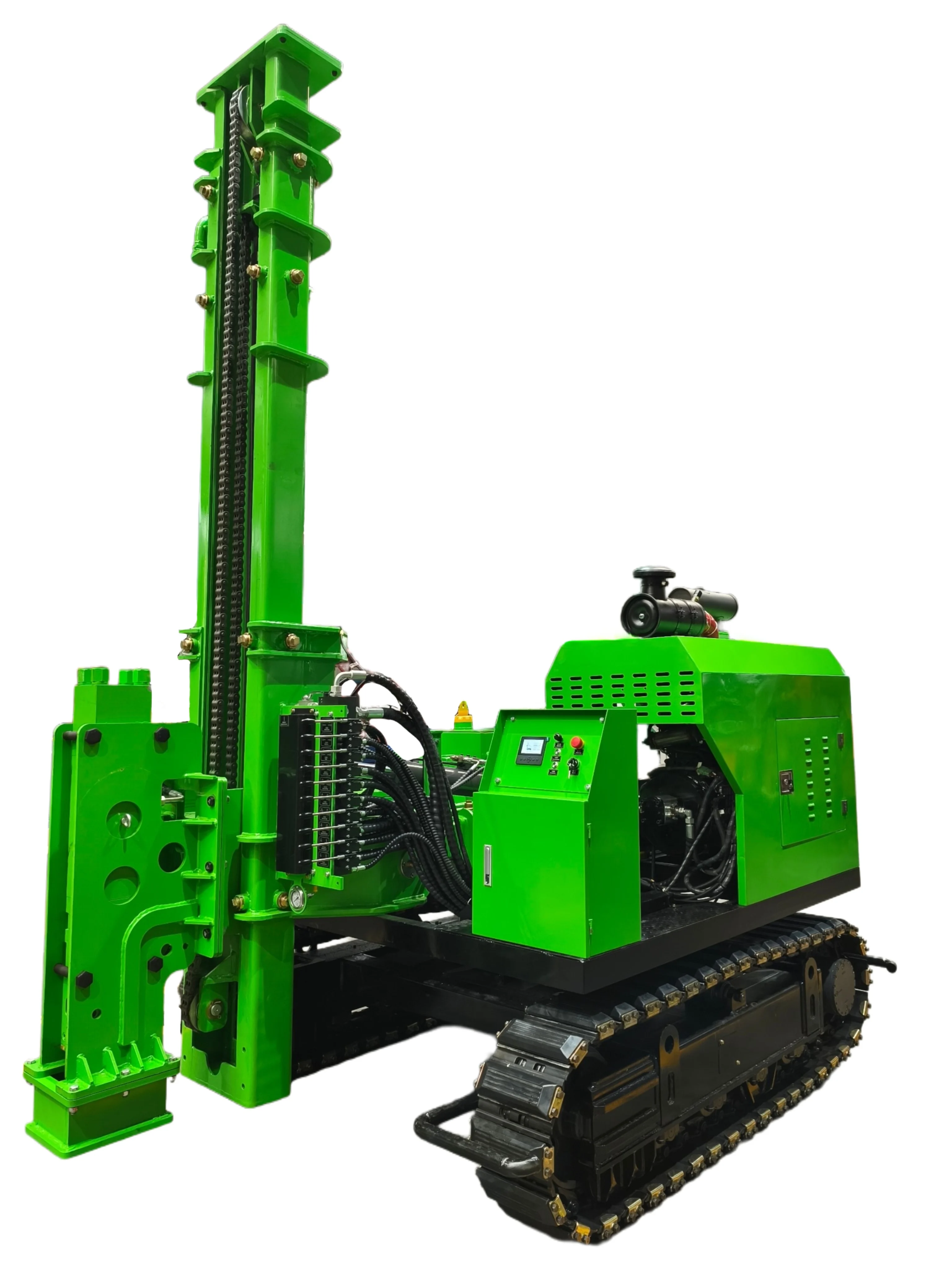 One-Button Remote Control System Features Engine Pump Motor Core 61KW High Efficiency Reset Piling Functions Solar Pile Driver