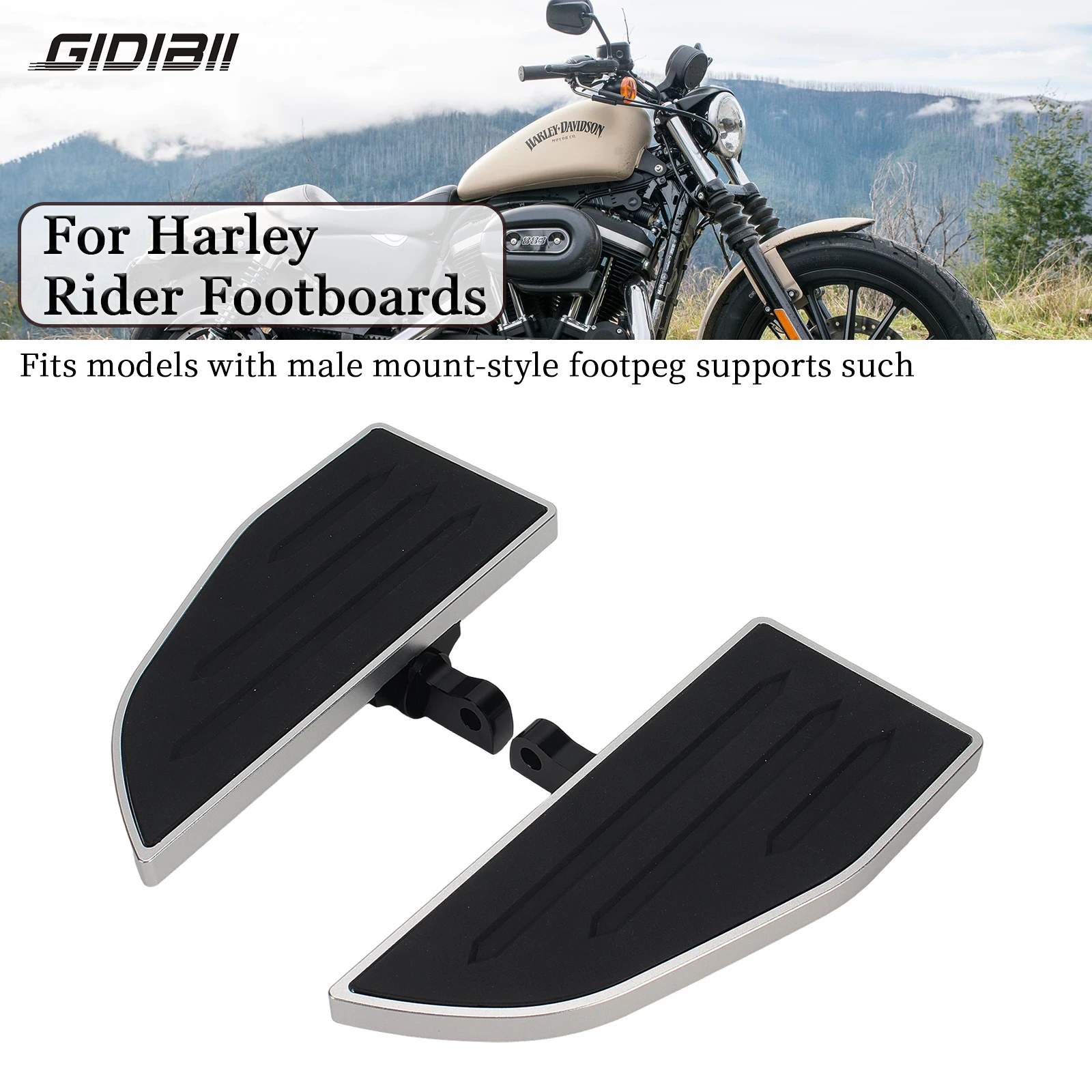 

Front Floorboards Footrest Wide Pedal FootPegs Rider Footboards For Harley Sportster XL883 XL 883 XL1200 XL 1200 X48 Forty-Eight