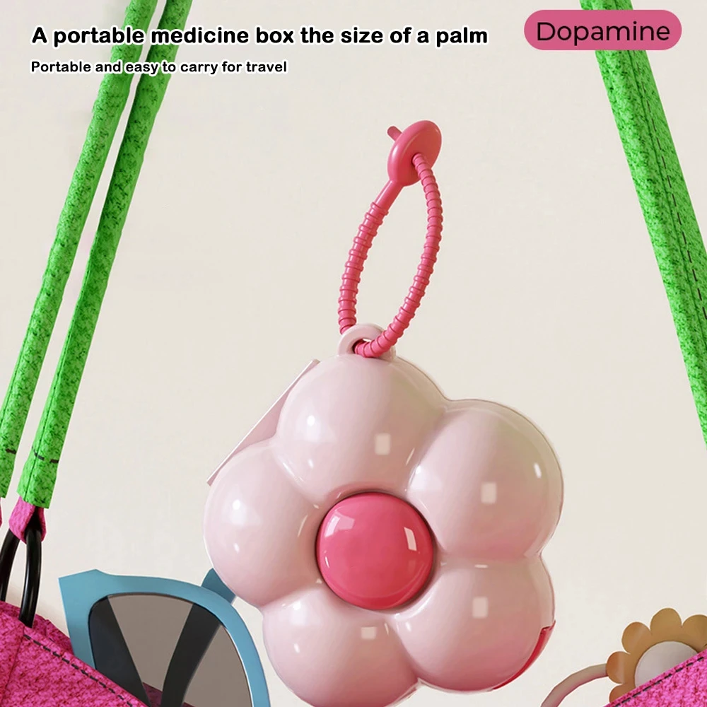 Kreative Blumen Pillendose Tragbare Aufbewahrungsbox Anhänger Wasserdicht mit Trennwänden Schmucketui Kunststoff Dopamin Organizer Box – Detail 6