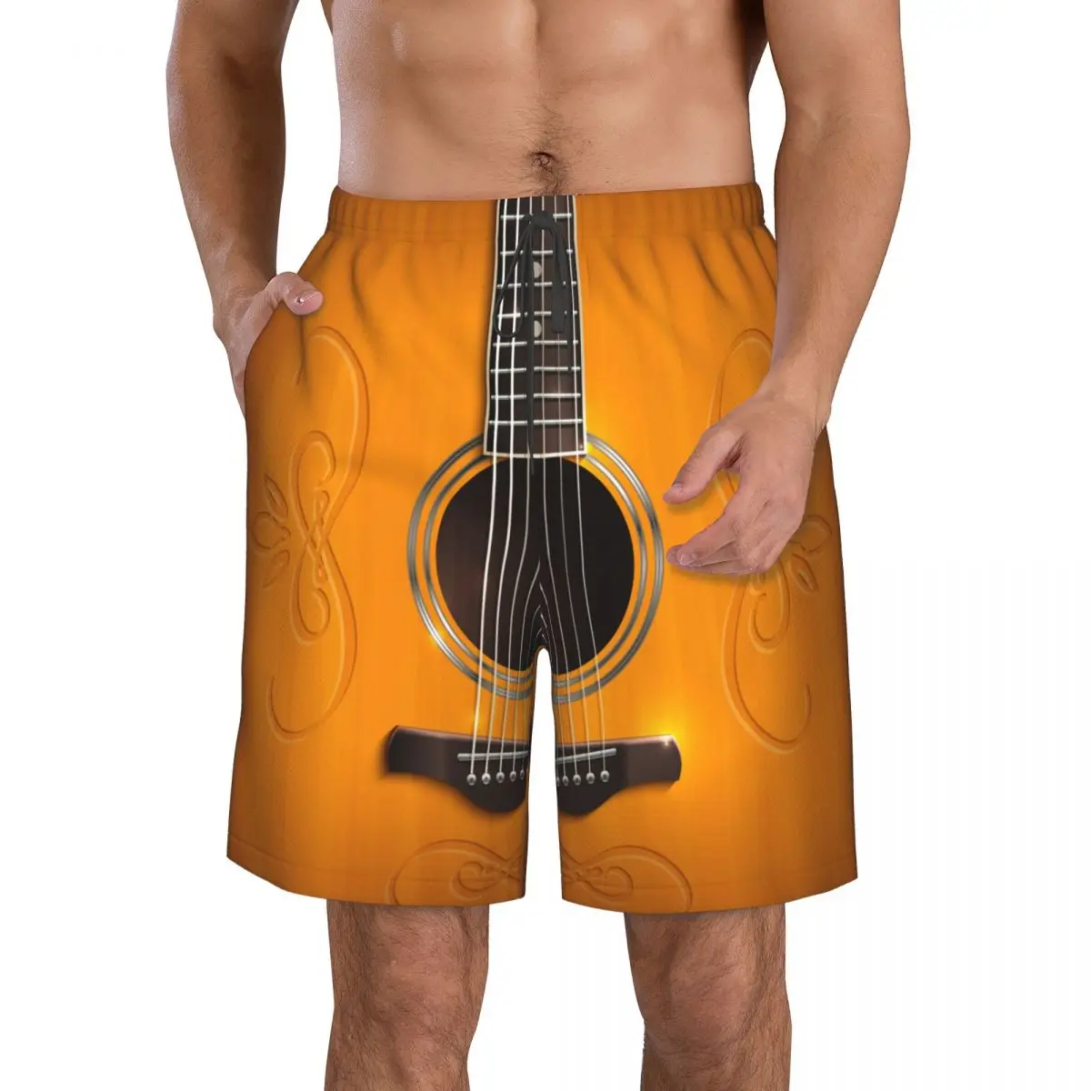 Mens Swimwear Swim Short Trunk Acoustic Guitar Beach Board Shorts Swimming Surffing shorts