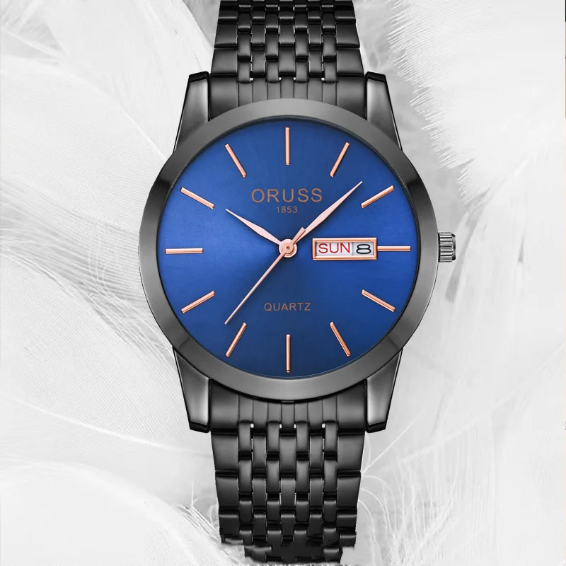 Мужские часы с модной атмосферой джентльмена. Красивые молодежные прочные стальные ремешки с двойным календарем. Модные мужские часы высокого класса.