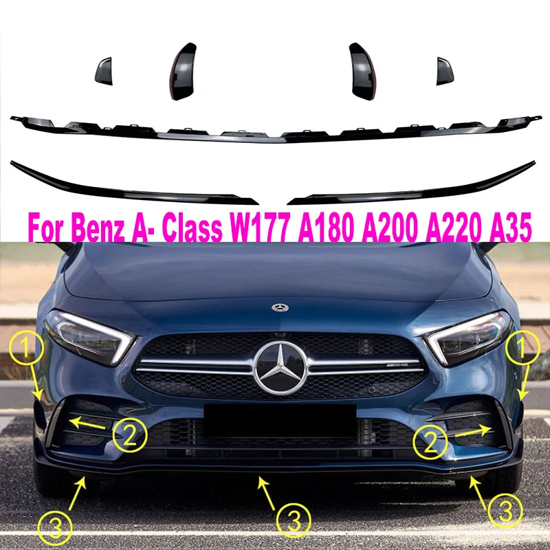 Applicable to Mercedes-Benz A- Class W177 A180 A200 A220 A35 AMG Air Knife Front Bumper Front Air Knife Modification