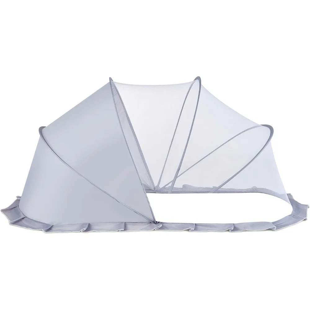 

folding crib net mosquito net for baby – kids mosquito netting mesh crib canopy, crib blackout cover with shade cover for toddle