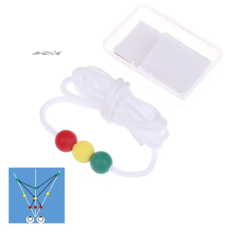 Sports Eye Sight Training Tool - Three Beads Brock String for Vision Convergence Insufficiency Target Pointing Practice