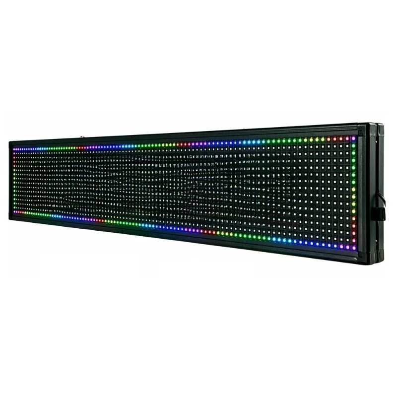 96*96 Pixel 40x8 Inch 7-Color LED Sign, Programmable Advertising Billboard, USB/WiFi Control for Indoor Outdoor