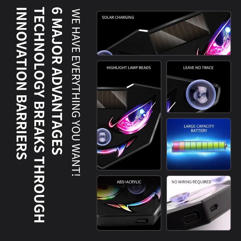 Automotive Solar Simulation Sentinel Mode Light Leaf Panel Night Flash Anti-Theft Light Modification Universal