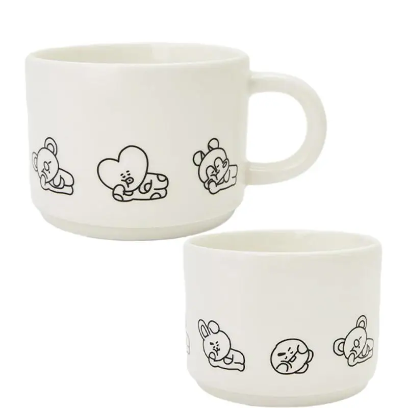 2024 New Line Friends Bt21 tazza in ceramica Mang Koya Rj Kawaii ufficio caffè latte tè colazione tazza da bere cucina regalo di compleanno