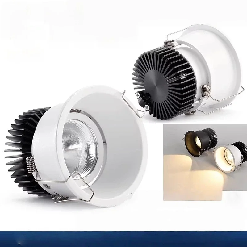 

Встраиваемый потолочный светильник с узкой рамкой, регулируемой яркостью, черный/белый, для дома и кухни, AC110/220V, 15W, точечный светильник