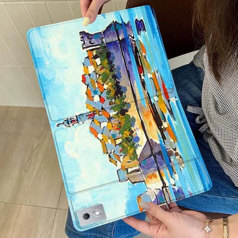 

Coastal City Painting Art Gift For Xiaoxin Lenovo Tab Pad K11 K10 M10 P11 3rd Plus Pro Legion Y700 Y900 Gen4 2 Tablet Case