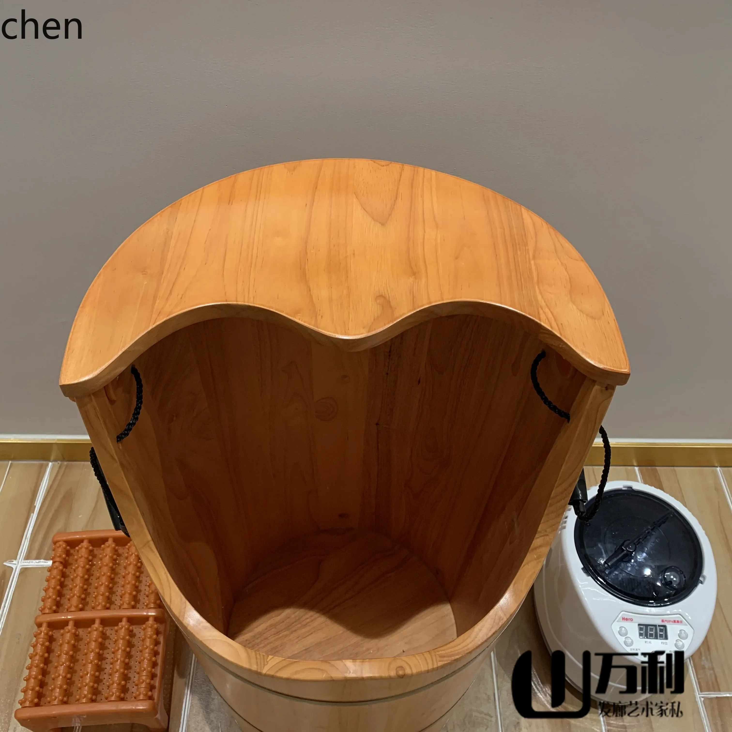 YFY  head soup special foot soaking bucket oak foot washing headband fumigation solid wood foot washing bucket