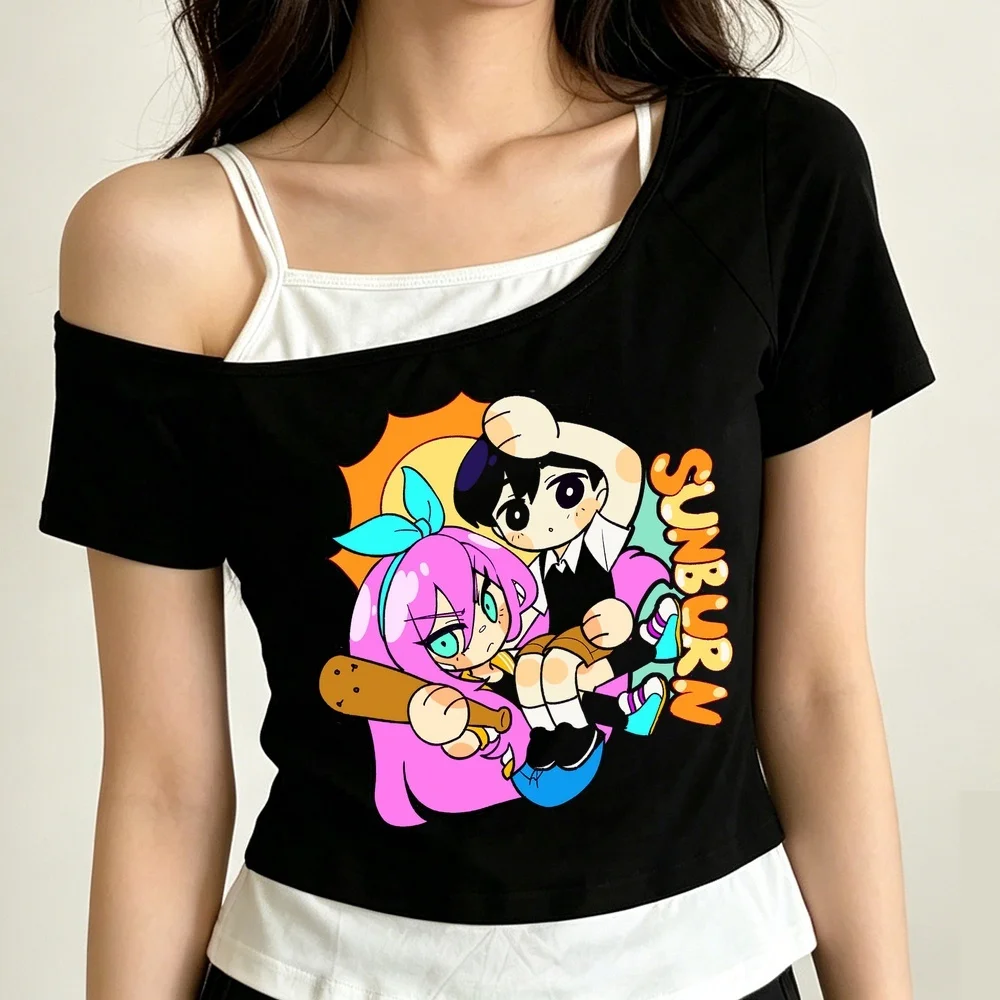 Omori cropped top shoujo summer dollette korean fashion anime grunge tshirt 2000s gothic meme