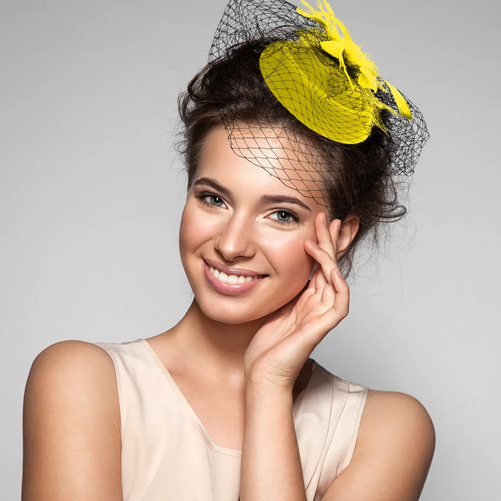 

1Pcs Stylish Pillbox Hairband Headwear Veil Design for Wedding Party Tea Cocktail Festival 20S Vintage Fascinator Hats