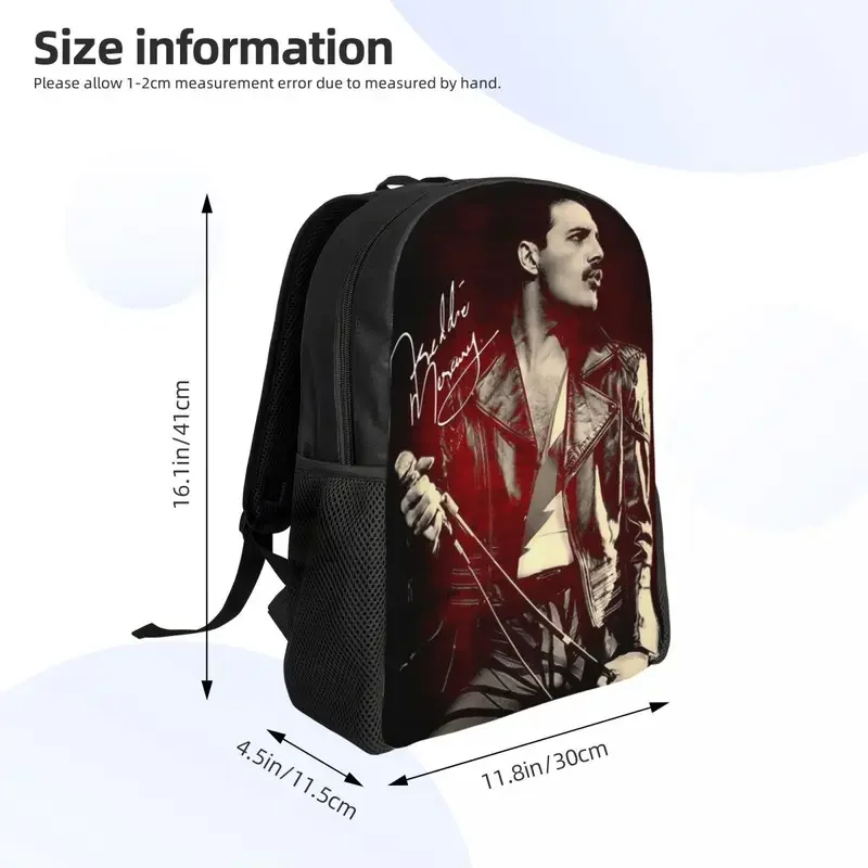 Mochila Freddie Mercury personalizada, Bookbag casual para escola e faculdade, homens e mulheres