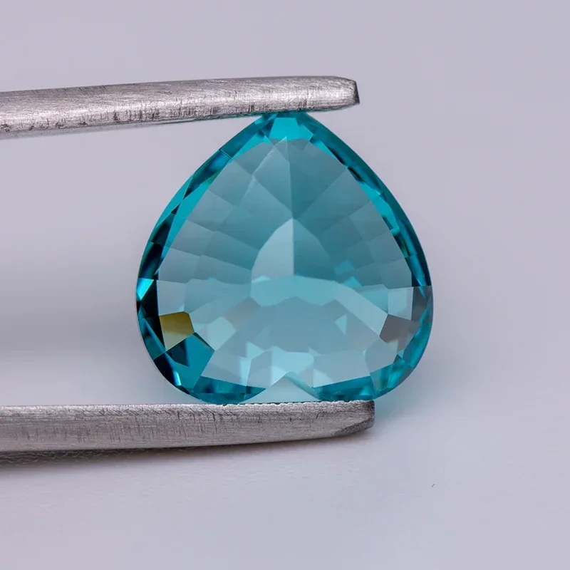 Laborgezüchteter Paraiba-Stein in Herzform, VVS1-Edelsteine, Charms und Perlen für DIY-Schmuckherstellung, Ohrringe, Ringe, wählbares Zertifikat – Detail 5