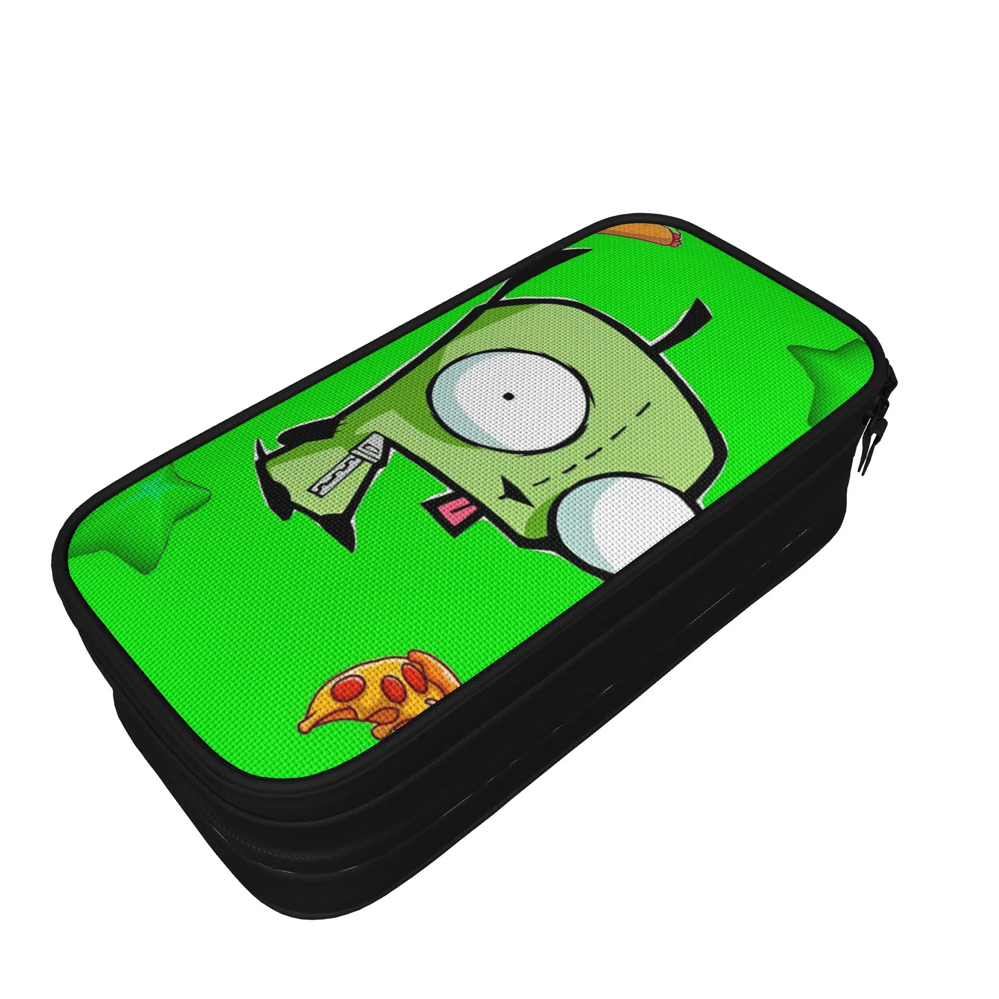 Invadered Gir Dib Robot Zim Pencil Cases Cartoon Aliens Pencilcases Pen Holder Student Large Storage Bag School Gifts Stationery