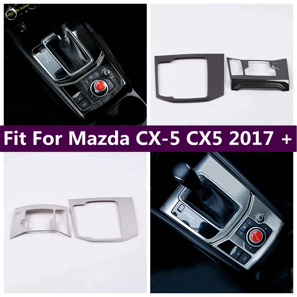 

LHD Central Control AT Gear Panel Trim Covers Fit For Mazda CX-5 CX5 2017 - 2020 Accessories Interior Stainless Steel Decoration