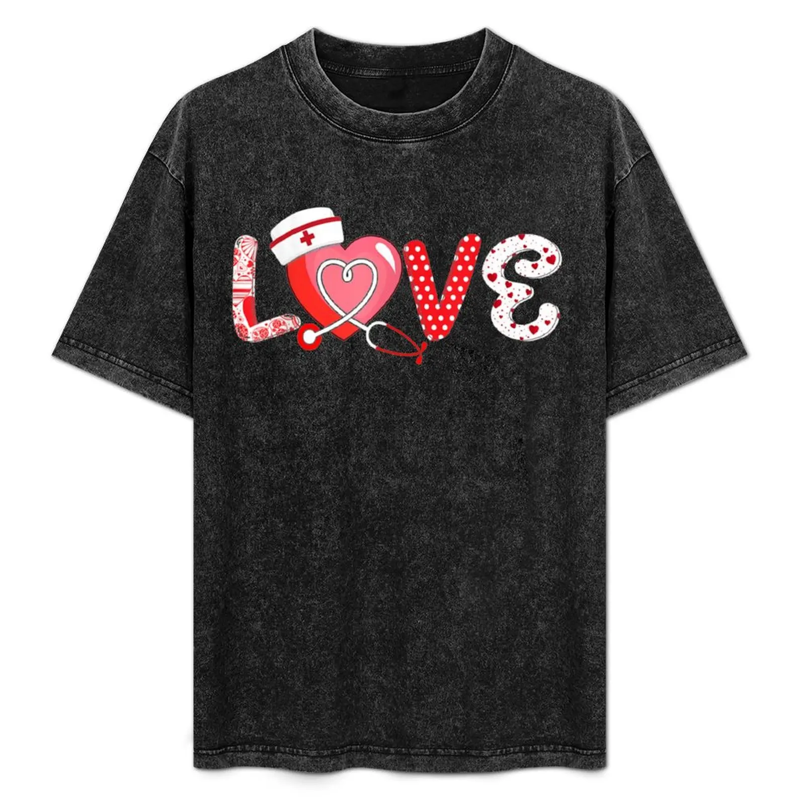 

Love Stethoscope Nurse Life Valentine's Day Nurse Valentine T-Shirt Breathable Sportswear T-Shirt for Men