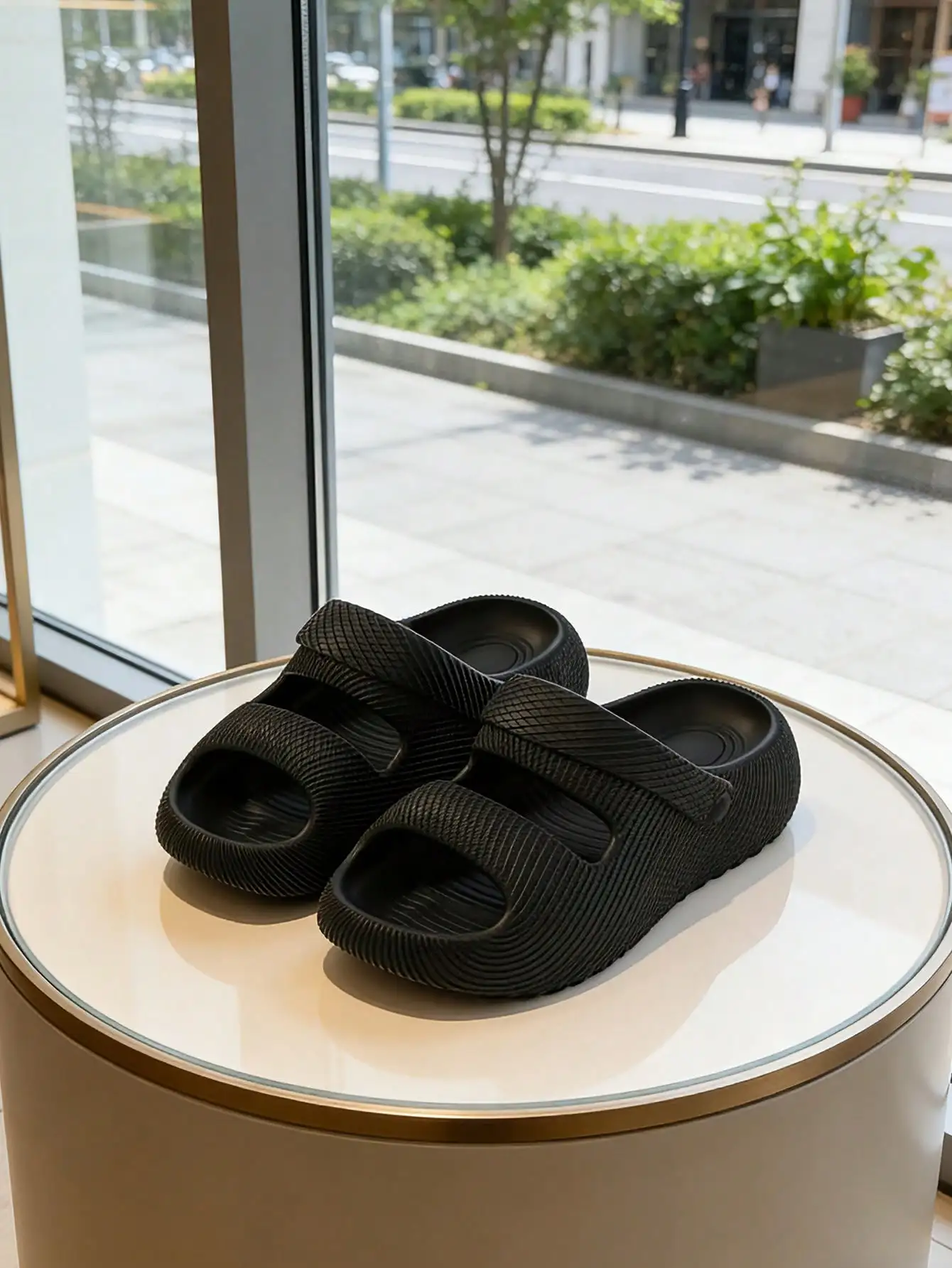 

1 Pair Unisex Solid Color EVA Thick Sole Non-Slip Convertible Flat Casual Slippers, Suitable For Spring And Summer