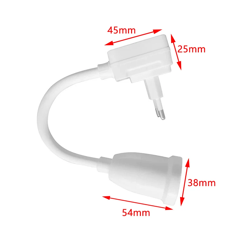 1Pc 2025 New E27 Direct Plug in Swivel Head Socket Bulb Holder with Switch EU Plug LED Lamp Stainless Steel Hose Steering Lever