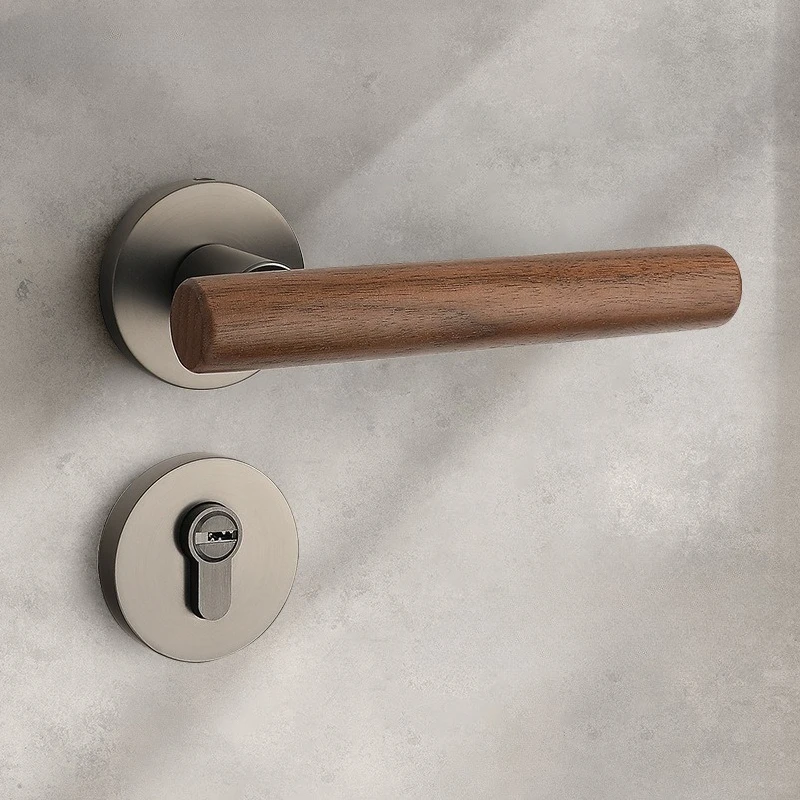 new-chinese-style-indoor-room-bedroom-door-lock-black-walnut-wood-retro-solid-wood-door-handle-silent-lock-passage-door-lock
