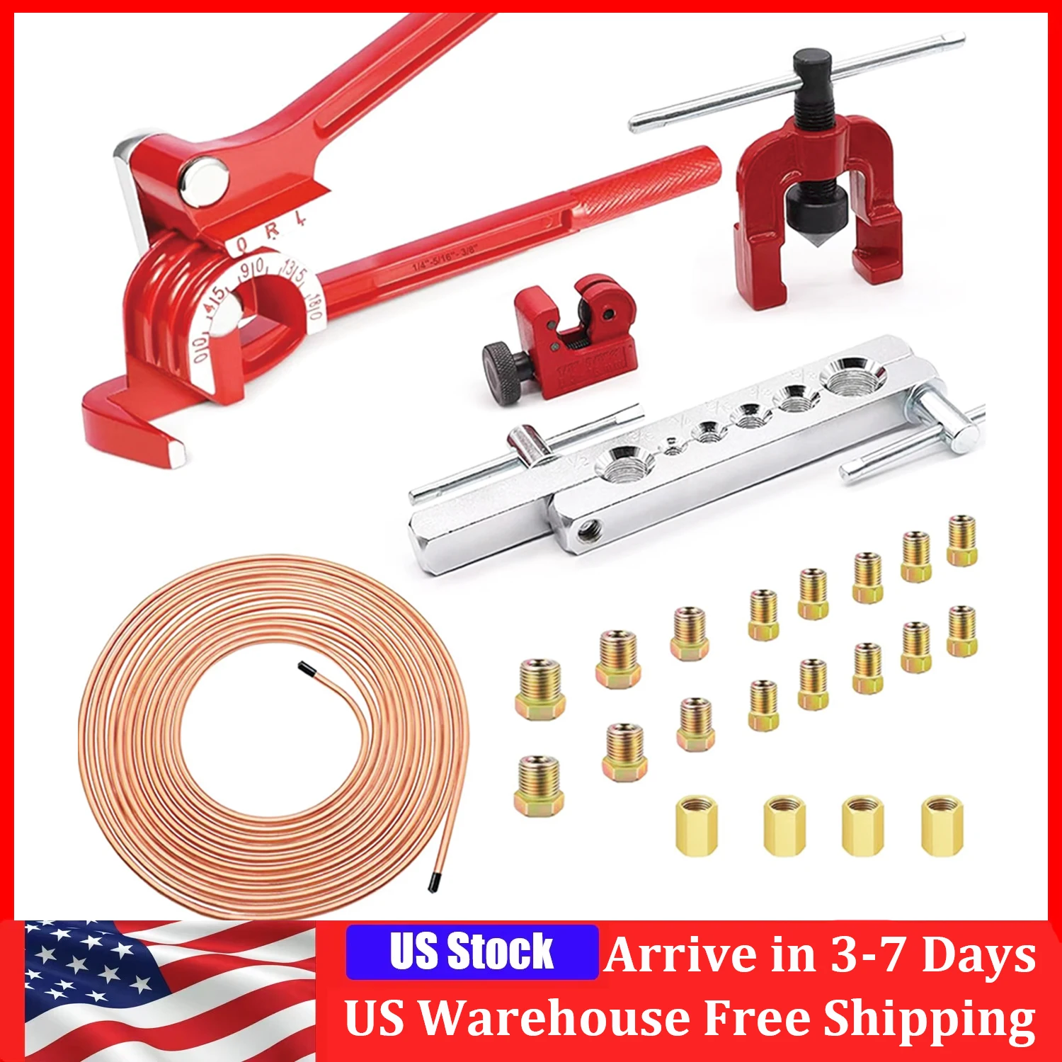 

Комплекты для ремонта тормозных трубок: рулонная катушка фитингов для автомобильных тормозных магистралей, медно-никелевая трубка 3/16" OD с фитингами и аксессуарами