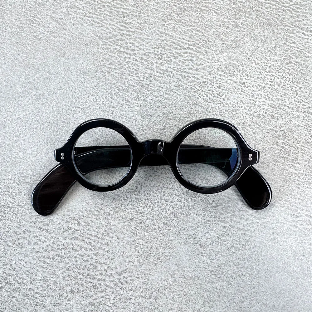 

Мужские оправы для очков, винтажные ретро круглые оправы для очков ручной работы с рогом буйвола, оправа для очков по рецепту, оптические линзы, очки