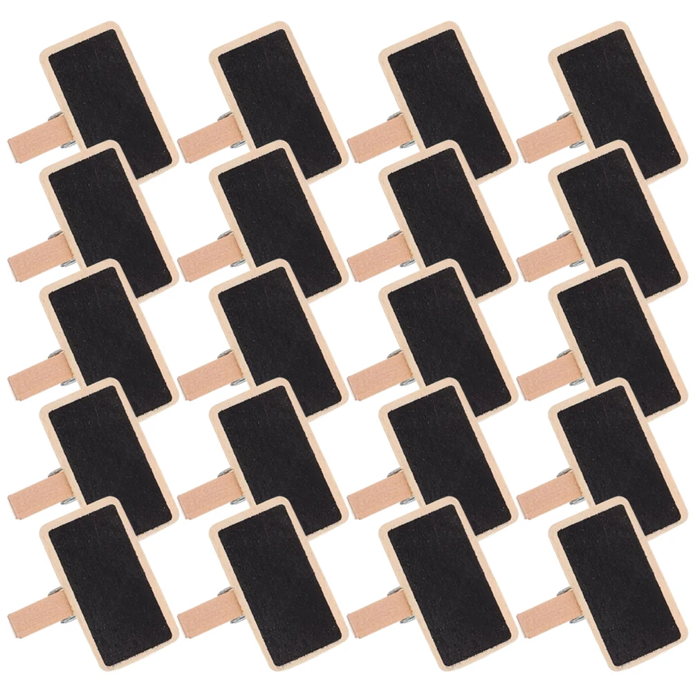 

50 Pcs Mini Blackboard Wooden Clip Signs Clamps for Food Memo Chalkboard Garden Message Board Lightweight Wood Various