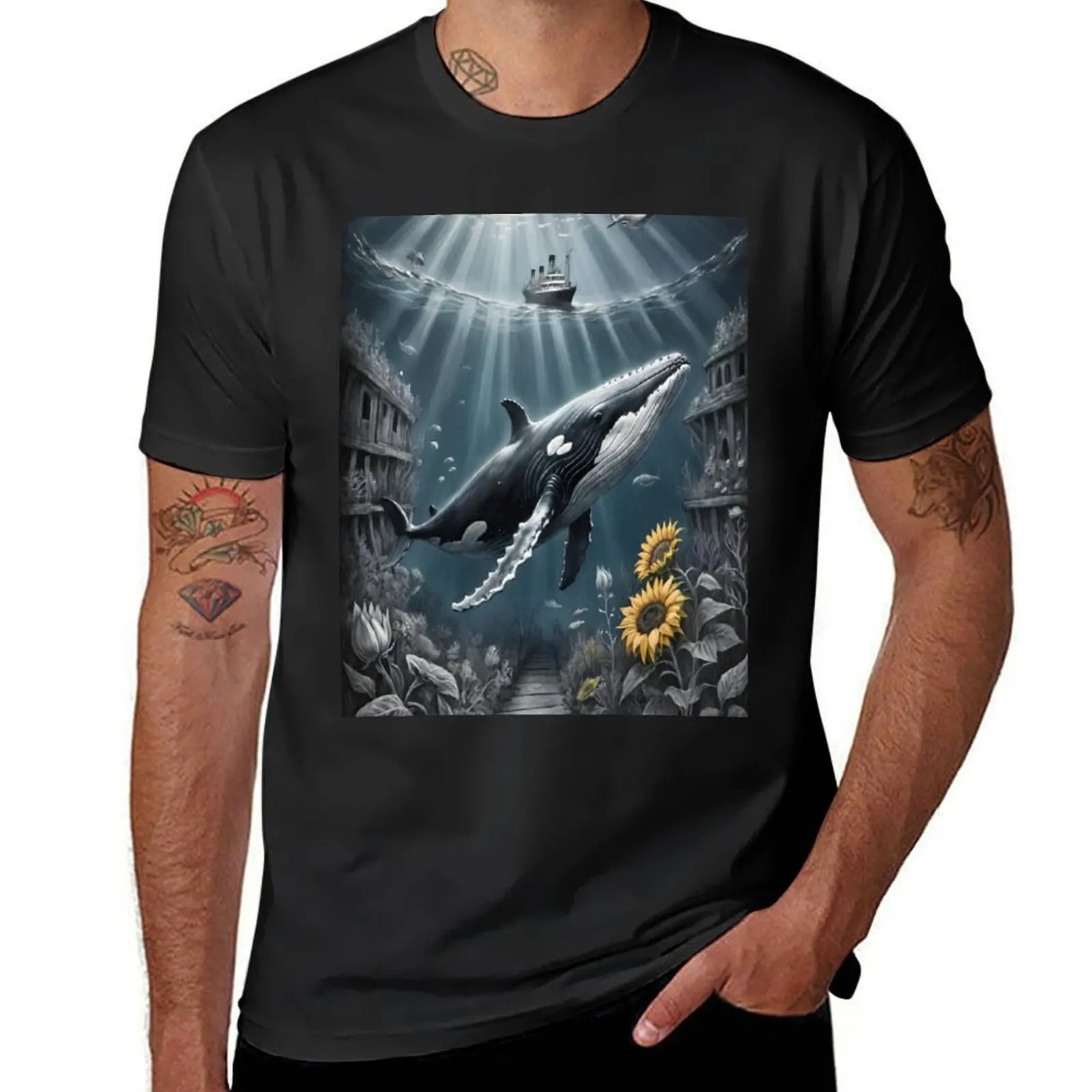 Loneliest Whale Whalen 52 002 T-Shirt quick drying sports fans korean fashion mens clothes