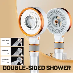 New Double Sided Filter Shower Head High Pressure Adjustable Rainfall 3 Modes Shower Head with Hose Bathroom Accessories Sets