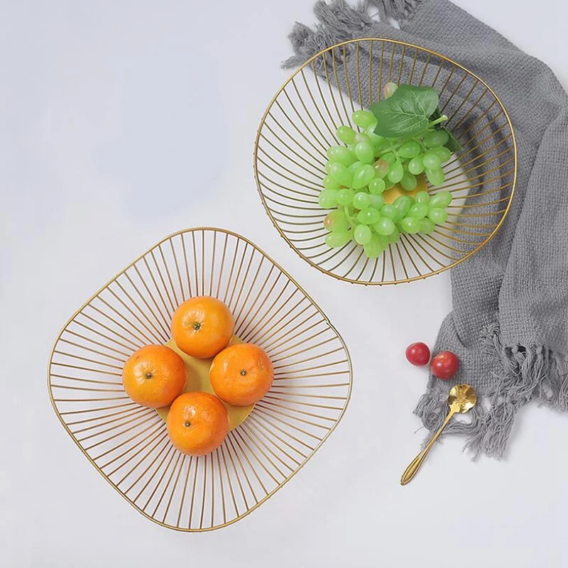 Abwr-keranjang penyimpanan buah, hiasan meja makan, rak mangkuk tampilan dekorasi logam sayuran bergaya Nordic