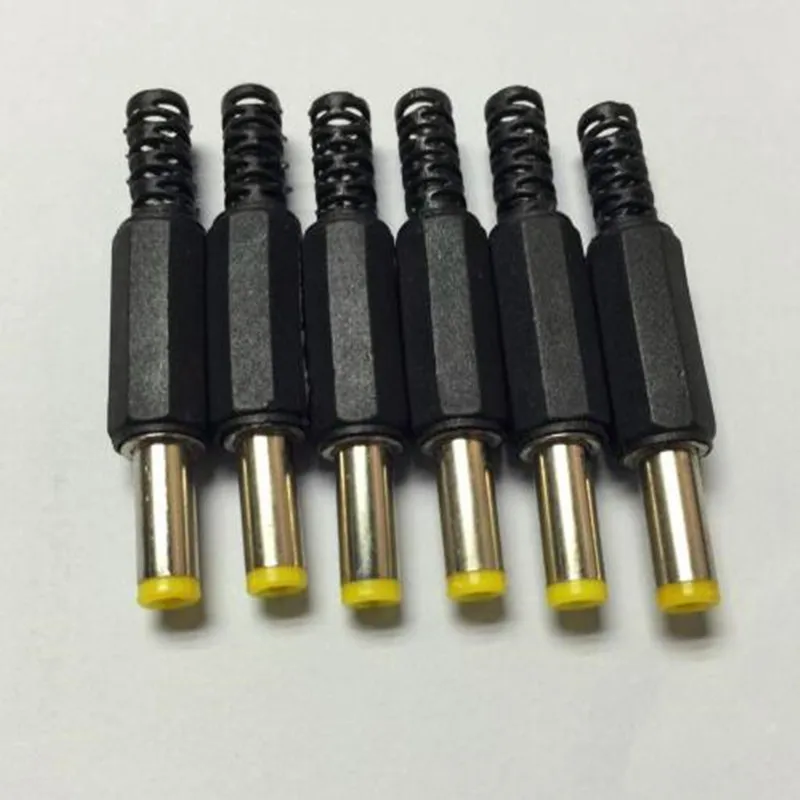 5.5mm x 2.5mm DC Power Plugs Male Barrel Connectors Black 100pcs