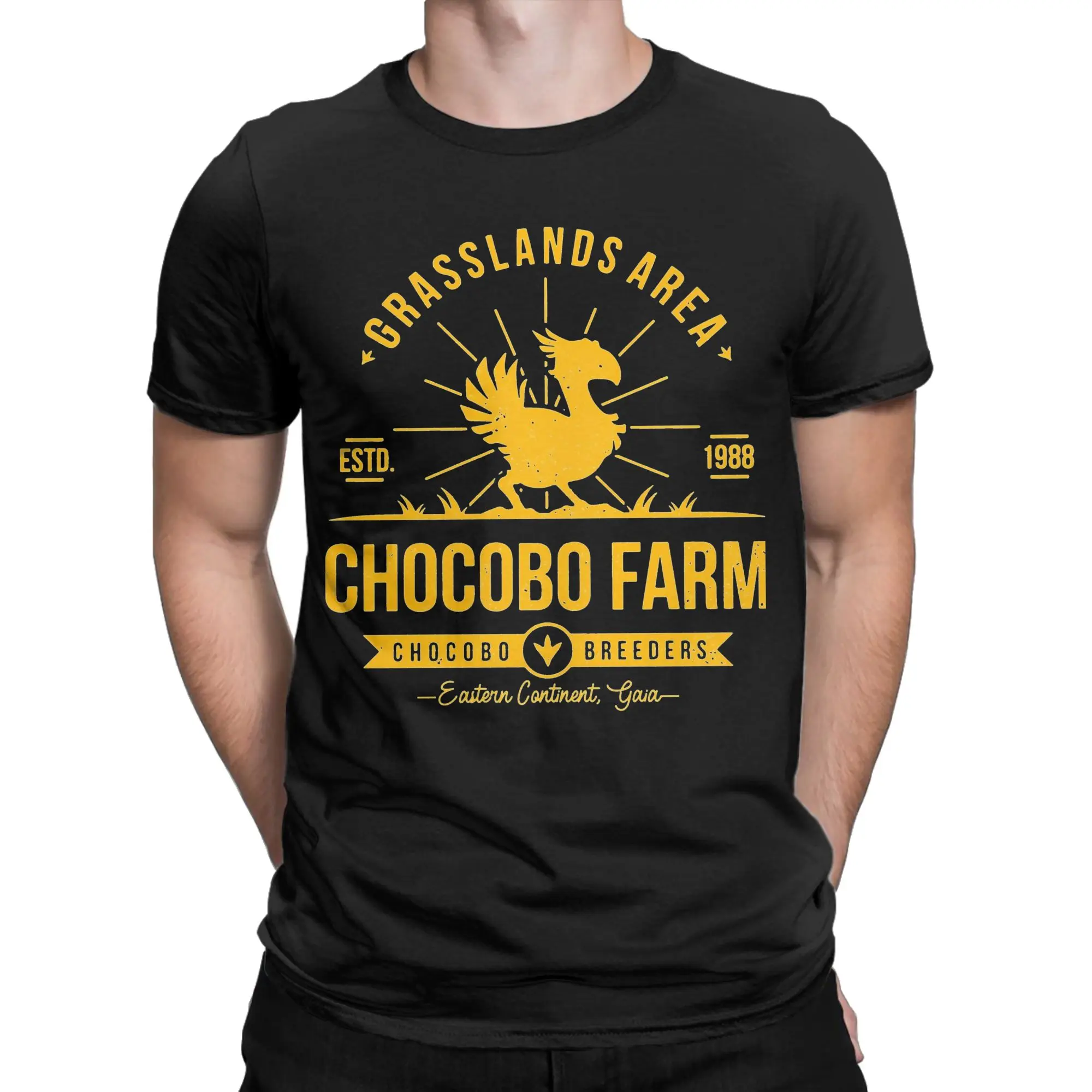 Chocobo Farm Finals Fantasys T Shirts Men Women 100% Cotton Novelty T-Shirt Round Collar Video Game Tees Short Sleeve Clothing