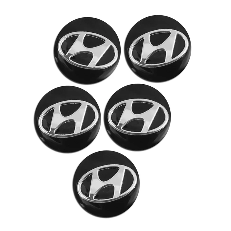 5Pcs Car Metal Logo Key Emblem Sticker Decoration For Hyundai Genesis N-LINE I10 I20 I30 I40 IX20 IX35 Kona Getz Veloster Tucson