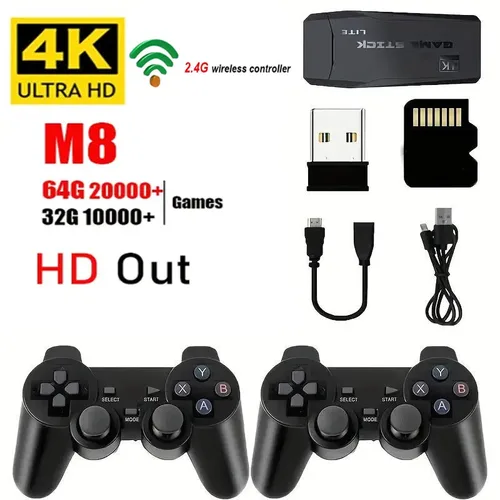 Consola de videojuegos Sticks M8, mando inalámbrico Dual de 2,4G, juego Retro 4K para Dropshiopping, regalo de Navidad