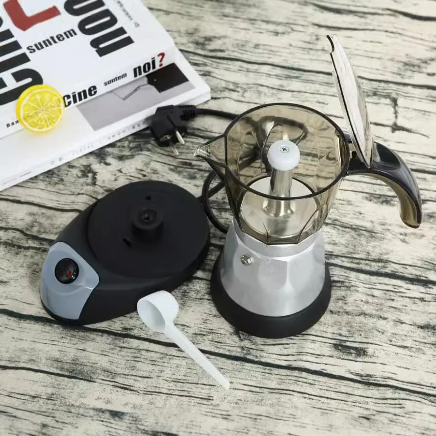 150 مللي/300 مللي ماكينة صنع القهوة الكهربائية أكواب الألومنيوم موكا وعاء 480 واط الكهربائية ماكينة صنع القهوة الإيطالية Percolator للمنزل الفضة 3/6 أكواب