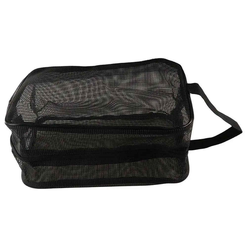 Lightweight Easily Carry Mesh Shower Bag Quick Dry Hand-held Beach Pockets Collapsible Large Capacity Tote Bag Swimming