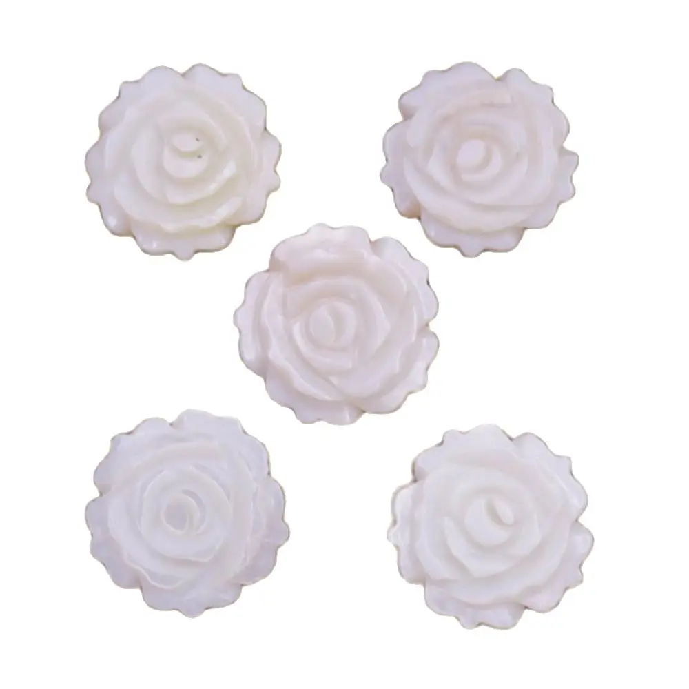 

5 PCS 16mm Natural White Mother of Pearl Shell DIY 16mm Flower no hole Accessories DIY Jewelry Making