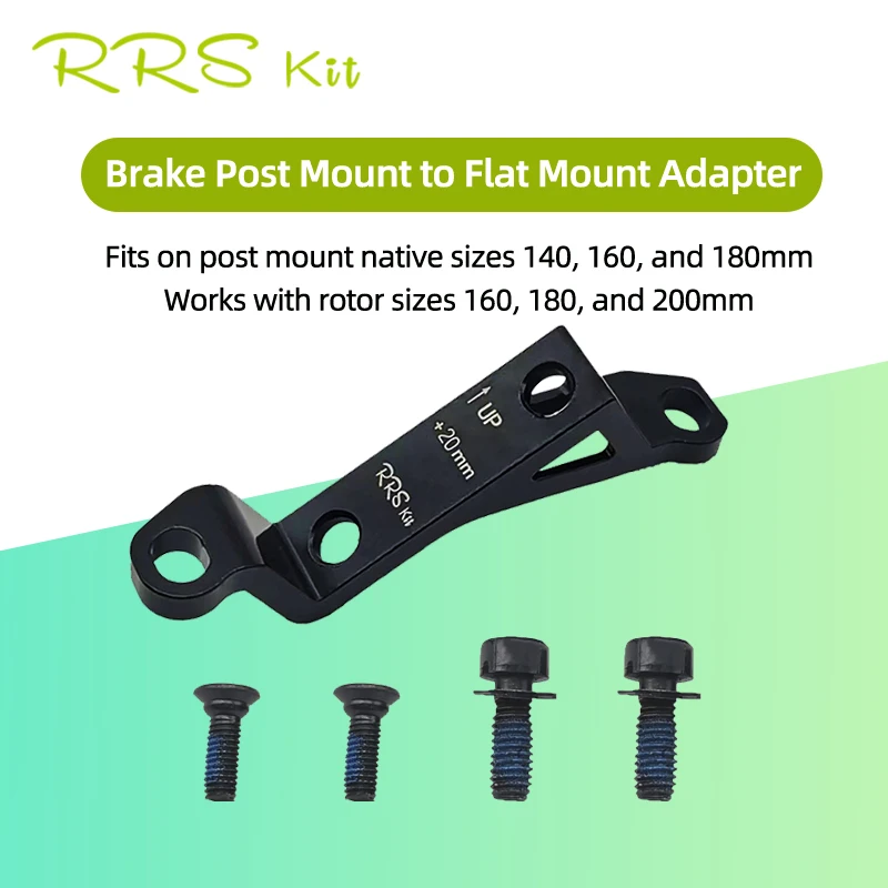 Rrskit Bicycle Brake Adapter+20mm Aluminum Alloy Post Mount To Flat Mount Brake Adapter Bicycle Parts