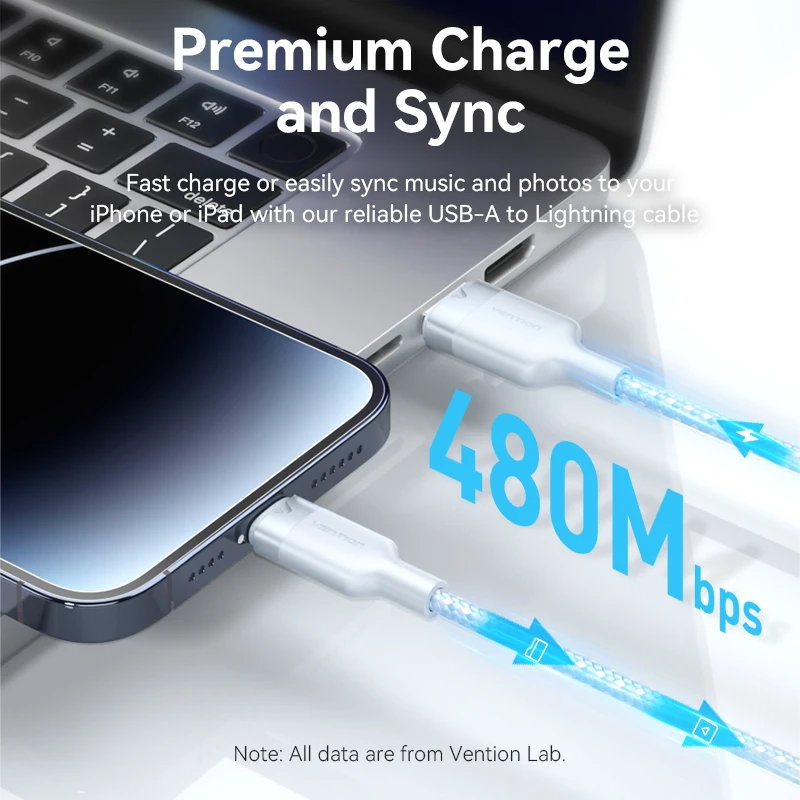 Vention USB to Lightnin Cable For iPhone 14 13 12 11 Pro XS 8 2.4A USB 2.0 to Lightning Cable Data Wire Fast Charging Cable