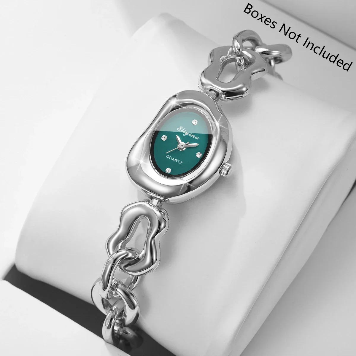 Fashion Irregular Dial Women Watches Elegant Chain Bracelet Strap Quartz Wristwatches Clock Gift Relogio Feminino (Without Box）