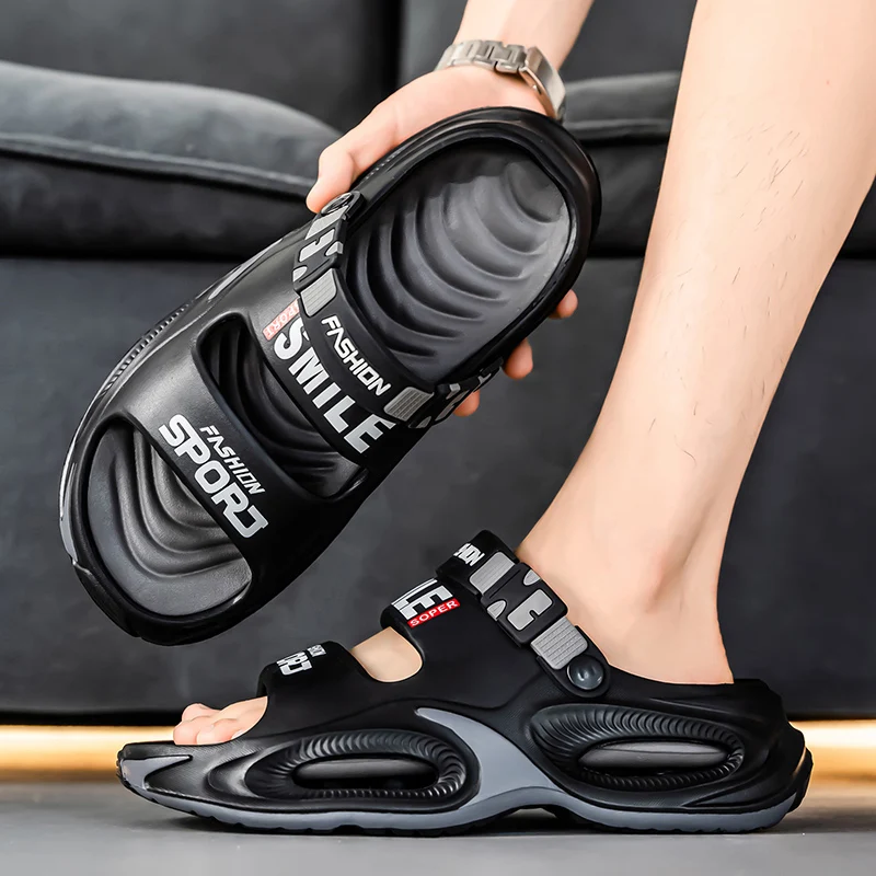 Summer New Men's Outdoor Slippers Beach Sandals Comfortable Soft Slides Clogs Men Casual Shoes Garden Shoes Male Beach Slippers view 5