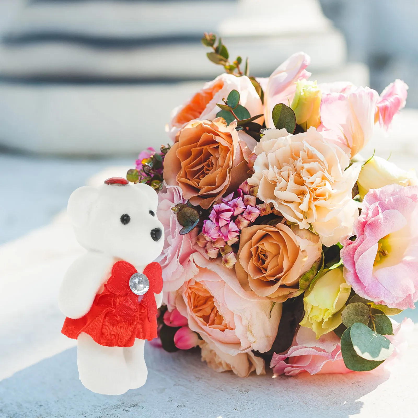 

10Pcs Stable Material Stuffed Bear Animal Wedding Car Decor Adorable Bear for Bouquet Sofa Bedroom Living Room Home Decoration