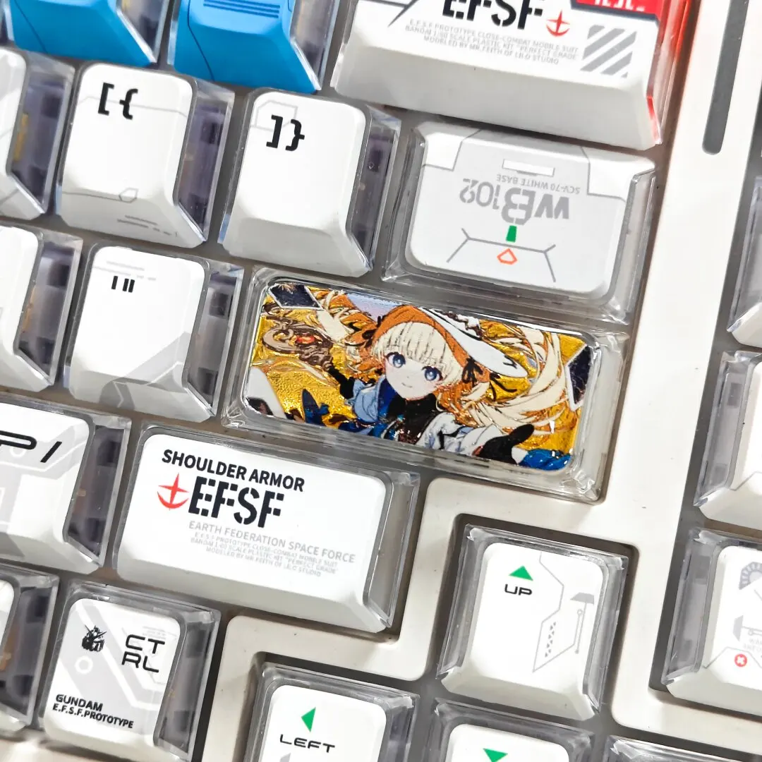 Game Wuthering Waves Phoebe Theme Single Glue 2.25U Gilt Keycap Cross-axis Mechanical Keyboard Translucent Shift Keycap Toys