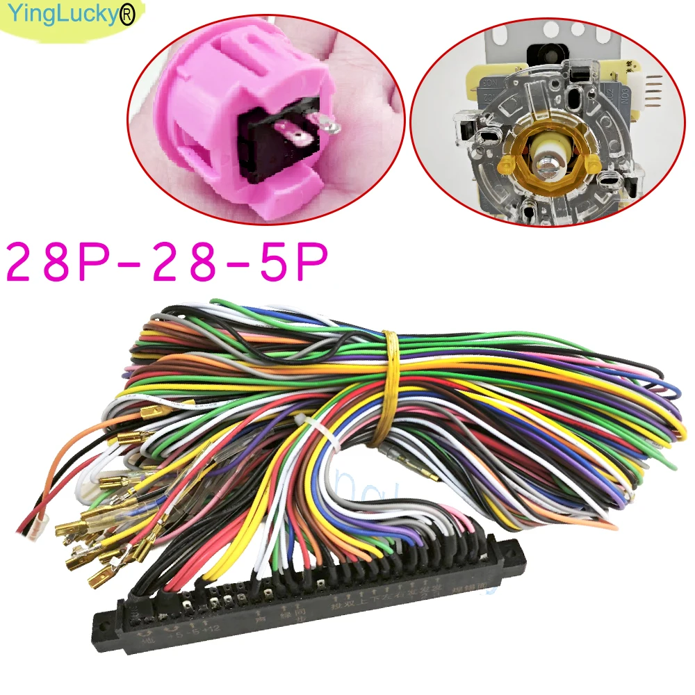 Jamma 28 pinos arcade cabo comprimento chicote de fios joystick botão conector para caixa pandora placa arcade jogo acessórios