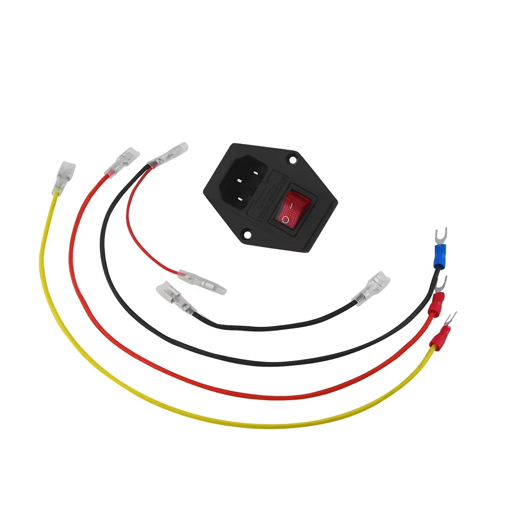 3D Printer Onderdelen 220V 110V 6A Voeding Schakelaar Mannelijke Socket Met Zeking Voor AC Power Socket Bedrading Plug Connector Switcher