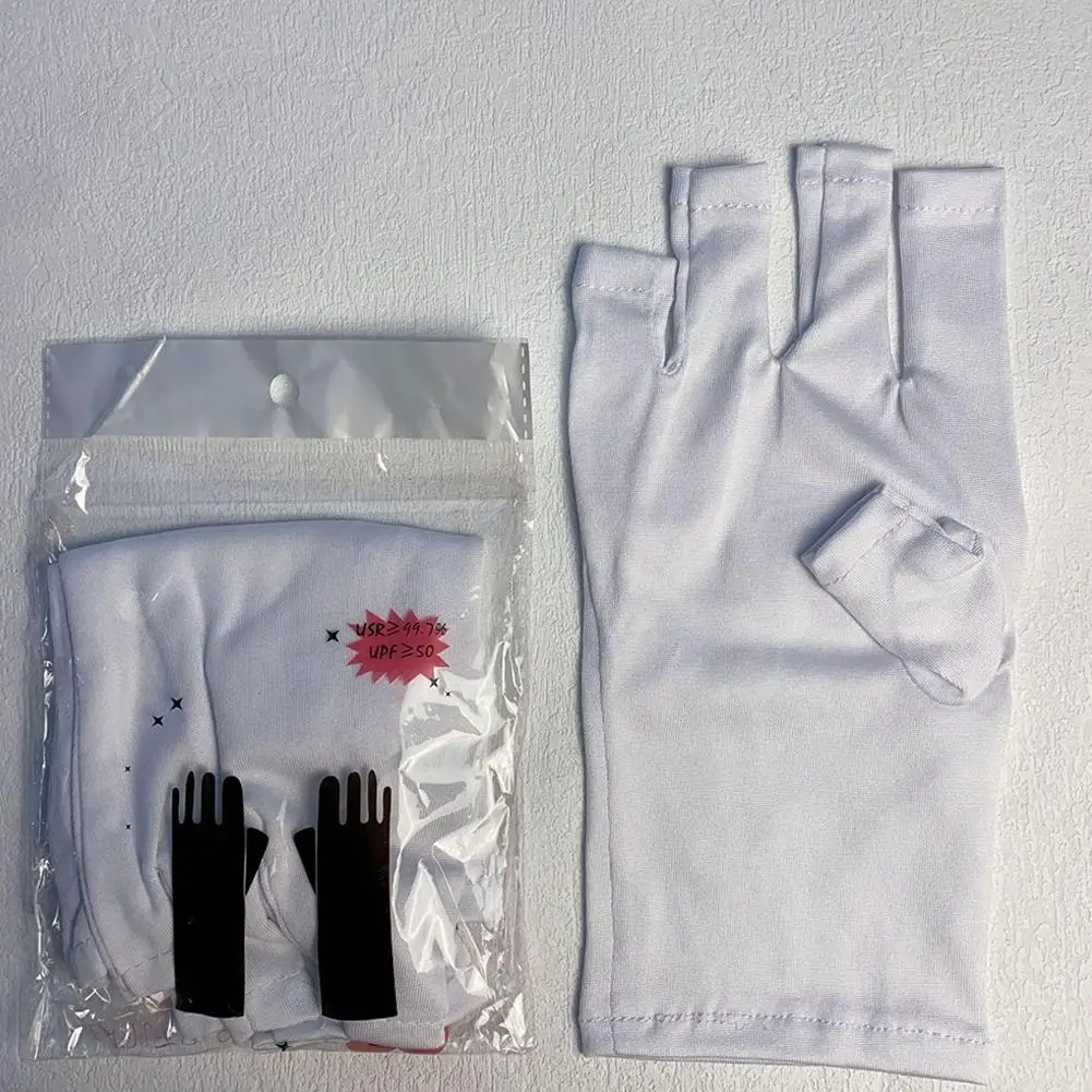 New Ice Silk Five-Finger Driving Gloves Thin Summer Half Finger Nail Art Sun Protection for Tea Picking Women Youth Fashion