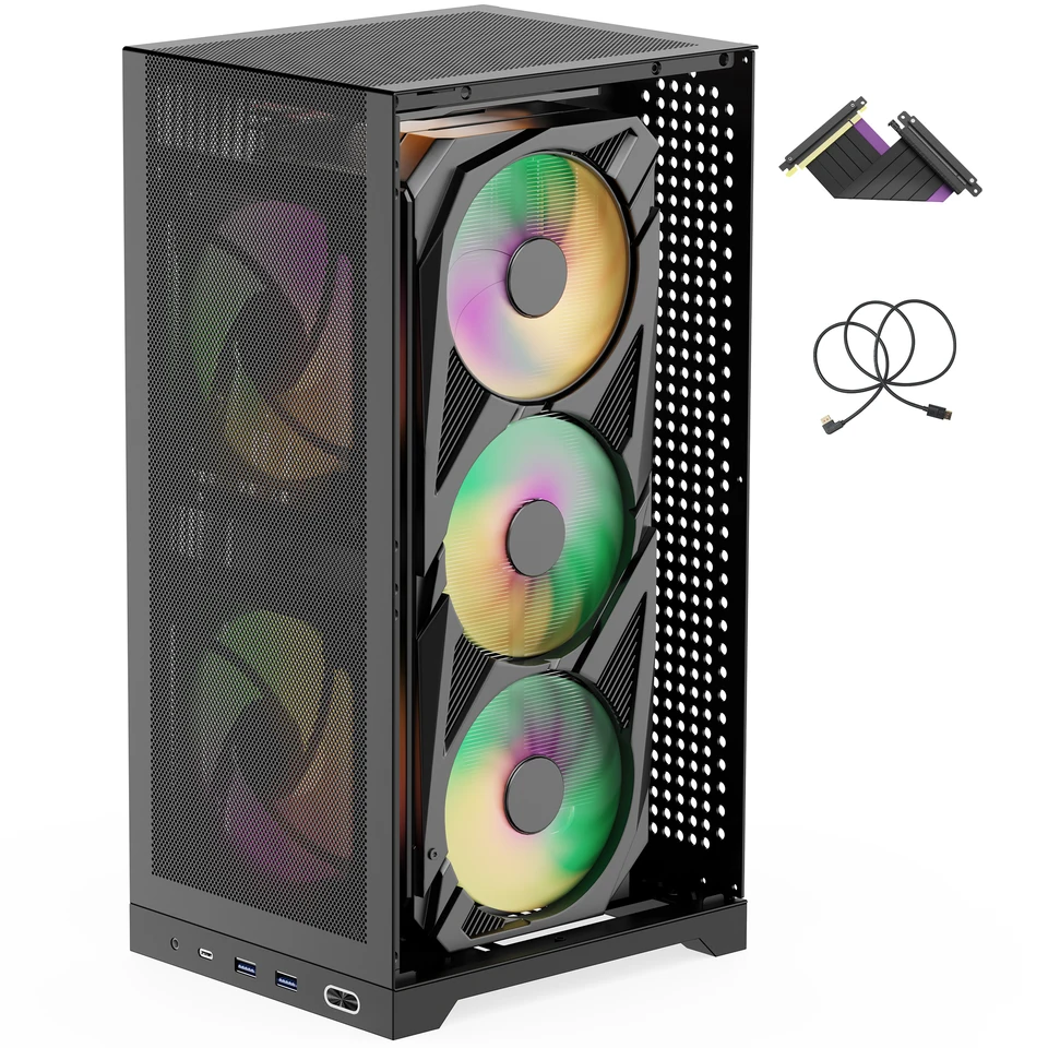 ShinySnake L400 Mesh ITX Case: 12.1L, 350mm GPU, ATX PSU, PCIe